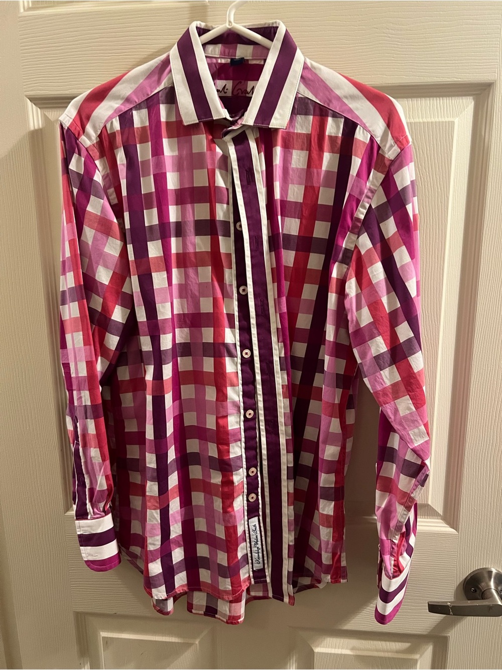 Robert Graham Pink and Purple Checked Button-Down Shirt